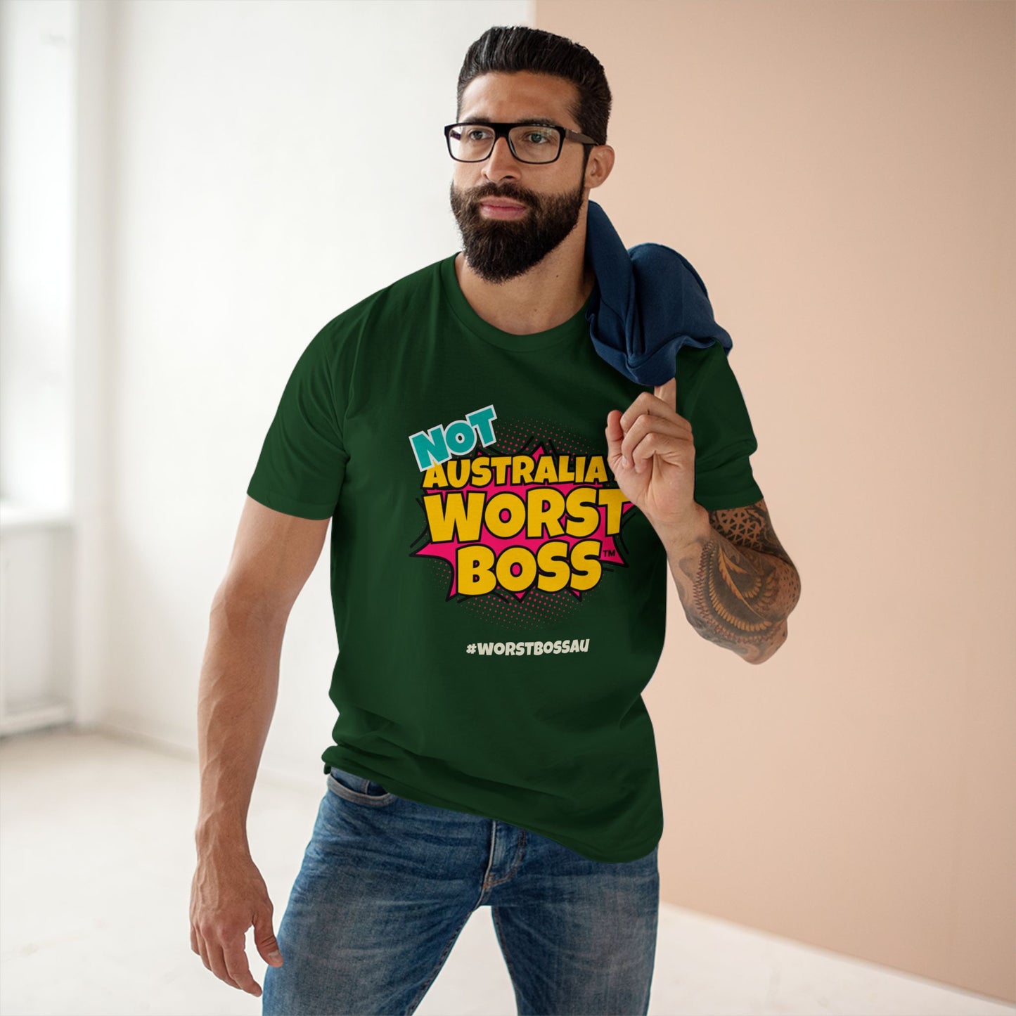 NOT Australia's Worst Boss T-Shirt (dark colours): Playful Boss Joke Tee, Funny T-Shirt for Office Humour, Not Australia's Worst Boss Gift, Casual Wear, Ideal for Birthdays, Work Celebrations